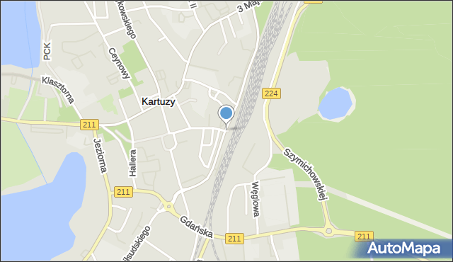 Kartuzy, Dworzec, mapa Kartuzy