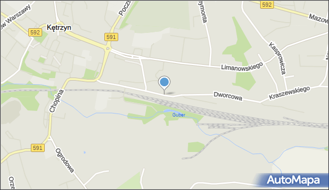 Kętrzyn, Dworcowa, mapa Kętrzyn