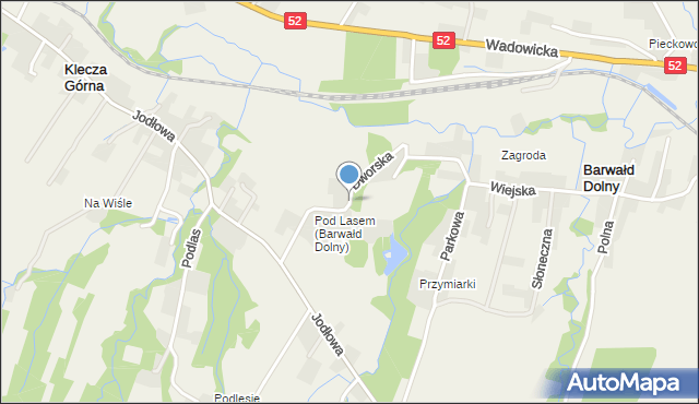 Klecza Górna, Dworska, mapa Klecza Górna