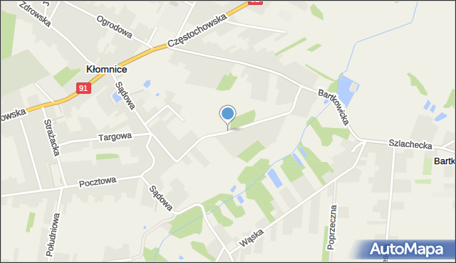 Kłomnice, Dworska, mapa Kłomnice