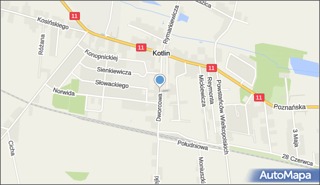 Kotlin, Dworcowa, mapa Kotlin