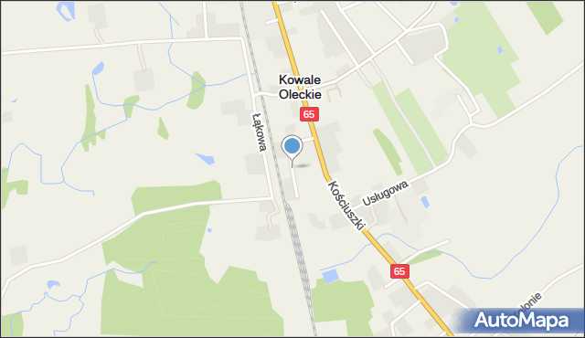 Kowale Oleckie, Dworcowa, mapa Kowale Oleckie