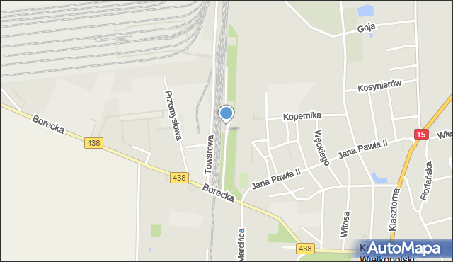 Koźmin Wielkopolski, Dworcowa, mapa Koźmin Wielkopolski