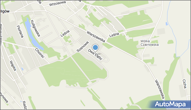 Kuligów, Dwa Dęby, mapa Kuligów