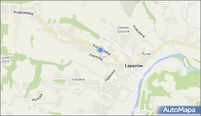 Łapanów, Dworska, mapa Łapanów