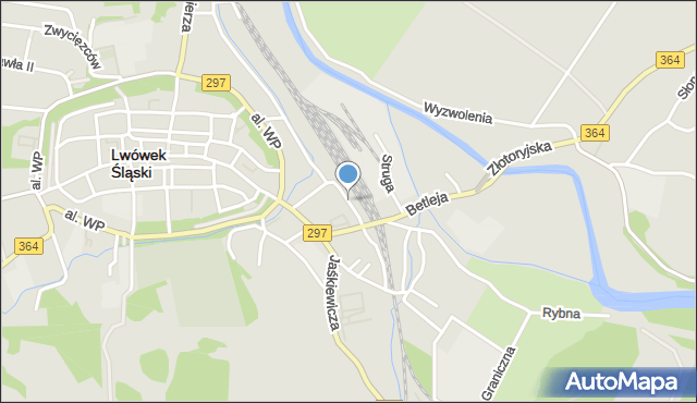 Lwówek Śląski, Dworcowa, mapa Lwówek Śląski