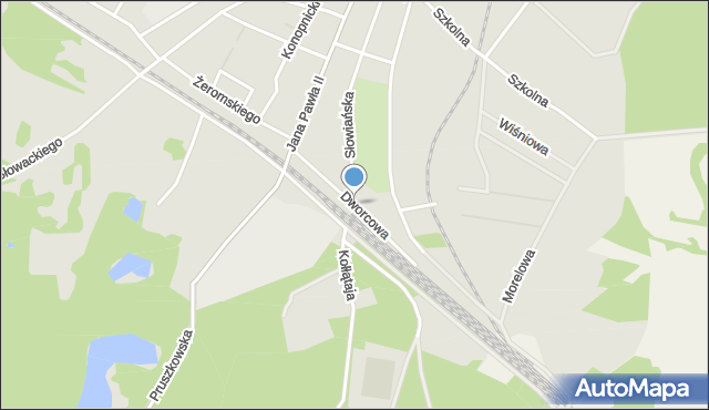 Małomice, Dworcowa, mapa Małomice