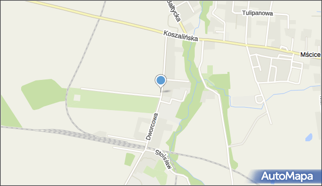 Mścice, Dworcowa, mapa Mścice