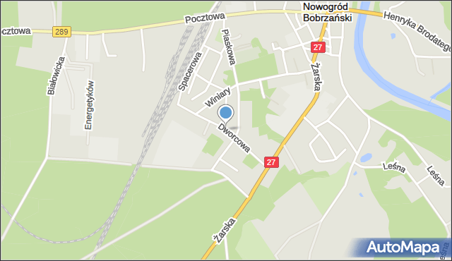 Nowogród Bobrzański, Dworcowa, mapa Nowogród Bobrzański