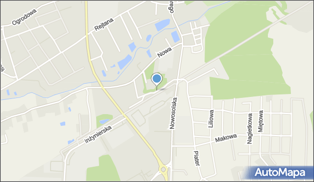 Otyń, Dworcowa, mapa Otyń