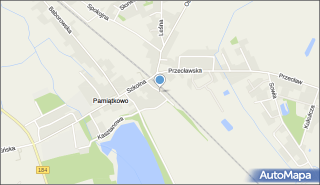 Pamiątkowo, Dworcowa, mapa Pamiątkowo
