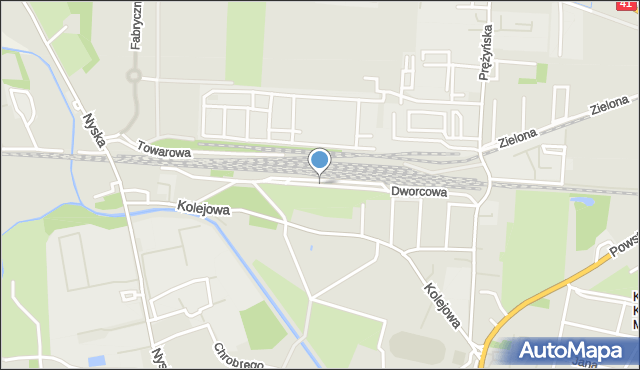 Prudnik, Dworcowa, mapa Prudnik
