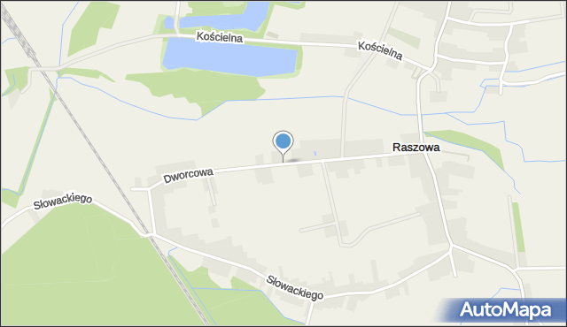 Raszowa gmina Leśnica, Dworcowa, mapa Raszowa gmina Leśnica