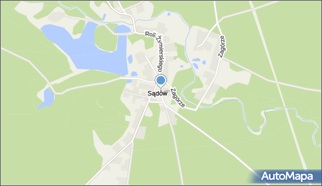 Sądów gmina Cybinka, Dworska, mapa Sądów gmina Cybinka