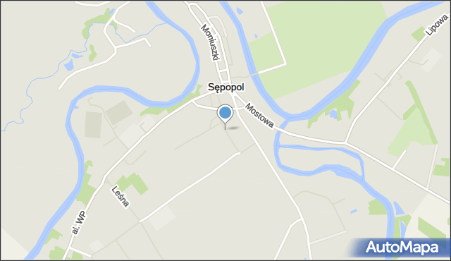 Sępopol, Dworcowa, mapa Sępopol