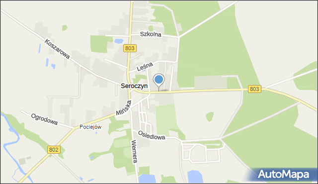 Seroczyn gmina Wodynie, Dwernickiego Józefa, gen., mapa Seroczyn gmina Wodynie
