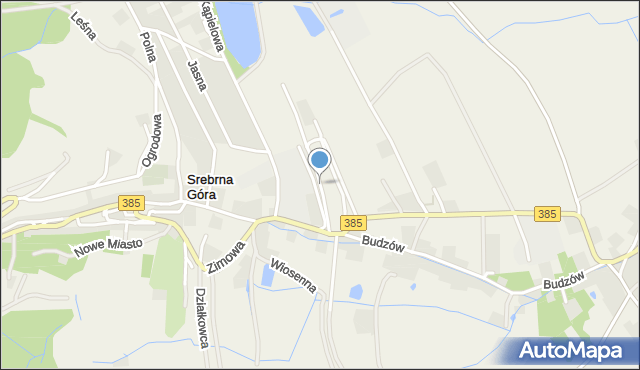 Srebrna Góra gmina Stoszowice, Dworcowa, mapa Srebrna Góra gmina Stoszowice