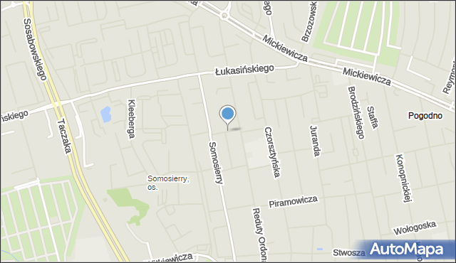 Szczecin, Dwernickiego Józefa, gen., mapa Szczecina