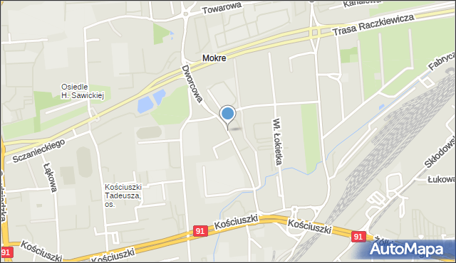 Toruń, Dworcowa, mapa Torunia