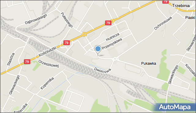 Trzebinia powiat chrzanowski, Dworcowa, mapa Trzebinia powiat chrzanowski