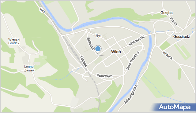 Wleń, Dworcowa, mapa Wleń