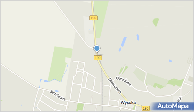 Wysoka powiat pilski, Dworcowa, mapa Wysoka powiat pilski