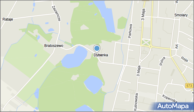 Gostynin, Dybanka, mapa Gostynin