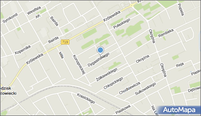 Grodzisk Mazowiecki, Dygasińskiego Adolfa, mapa Grodzisk Mazowiecki