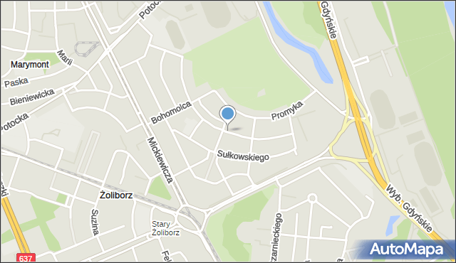 Warszawa, Dygasińskiego Adolfa, mapa Warszawy