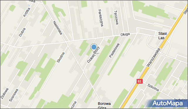 Borowa Góra gmina Serock, Dzikiej Róży, mapa Borowa Góra gmina Serock