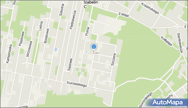 Hornówek gmina Izabelin, Działkowa, mapa Hornówek gmina Izabelin