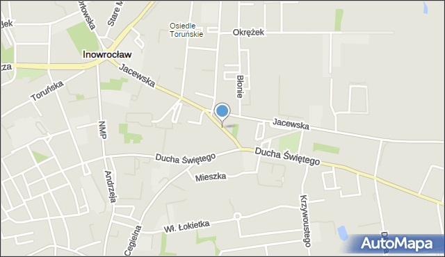Inowrocław, Działowa, mapa Inowrocławia
