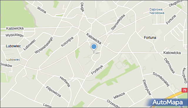 Jaworzno, Dziunikowskich, mapa Jaworzno