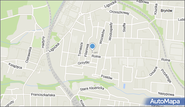 Katowice, Dzierżonia Jana, ks., mapa Katowic