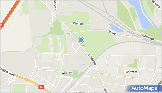 Legnica, Działkowa, mapa Legnicy