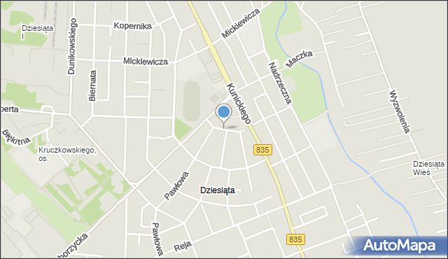 Lublin, Dziesiąta, mapa Lublina