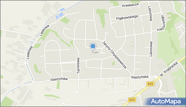 Lublin, Dzika, mapa Lublina
