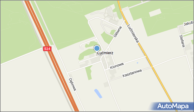 Lućmierz-Las, Działkowa, mapa Lućmierz-Las