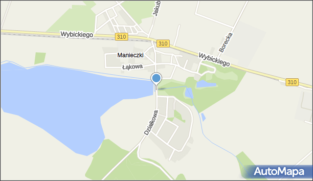 mapa manieczki Działkowa Manieczki, Ulica, 63 112