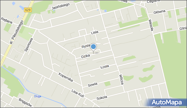 Marki powiat wołomiński, Dzika, mapa Marki powiat wołomiński