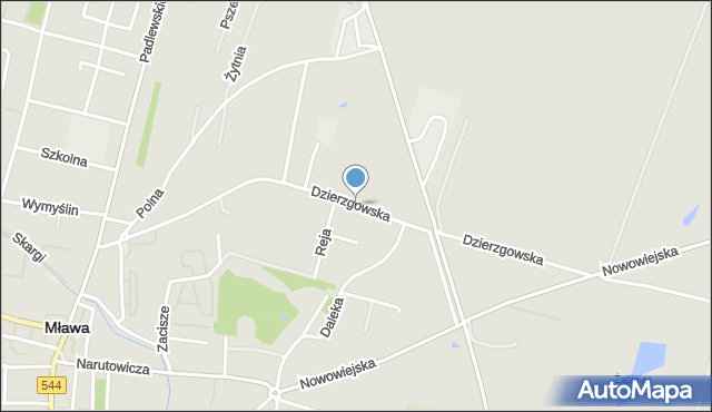 Mława, Dzierzgowska, mapa Mława