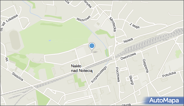 Nakło nad Notecią, Działkowa, mapa Nakło nad Notecią