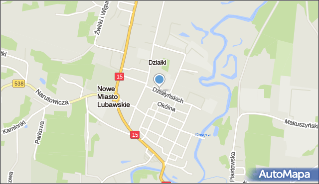 Nowe Miasto Lubawskie, Działyńskich, mapa Nowe Miasto Lubawskie
