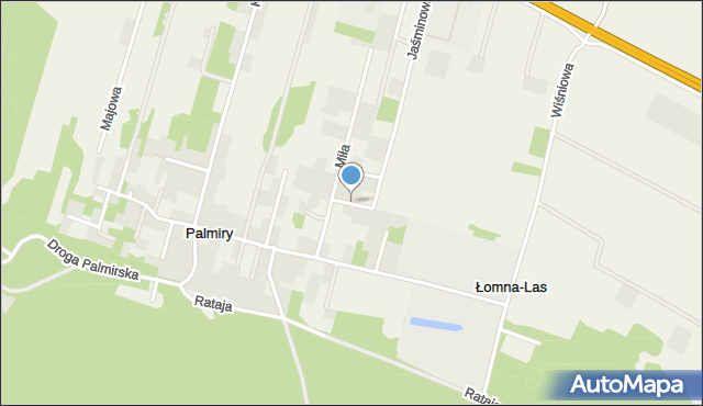 Palmiry, Dzikiej Róży, mapa Palmiry