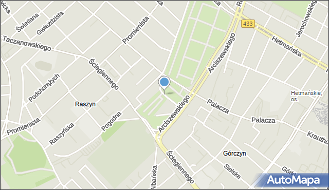 Poznań, Działkowa, mapa Poznania