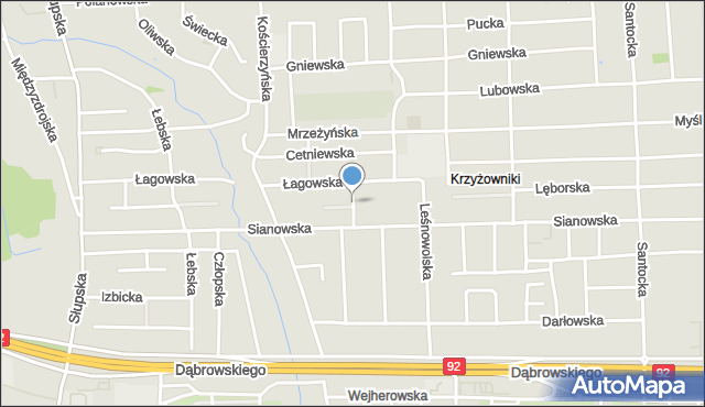 Poznań, Dziwnowska, mapa Poznania