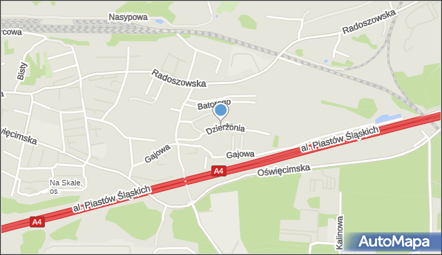 Ruda Śląska, Dzierżonia Jana, mapa Rudy Śląskiej