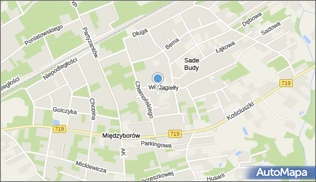 Sade Budy, Działkowa, mapa Sade Budy