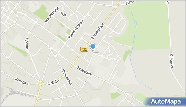 Środa Wielkopolska, Działyńskich, mapa Środa Wielkopolska