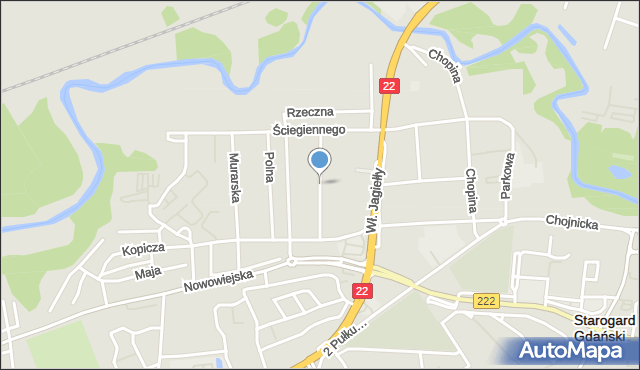 Starogard Gdański, Działkowa, mapa Starogard Gdański